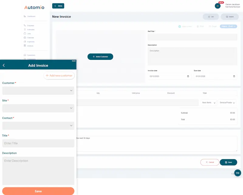 Automio Invoices - Create and Send Professional Invoices in Seconds Automio Invoices - Create and Send Professional Invoices in Seconds