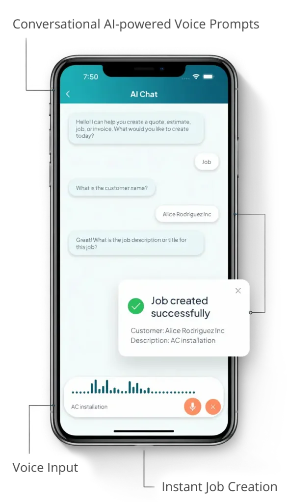 AI-powered Voice Prompt to Create and Schedule Jobs