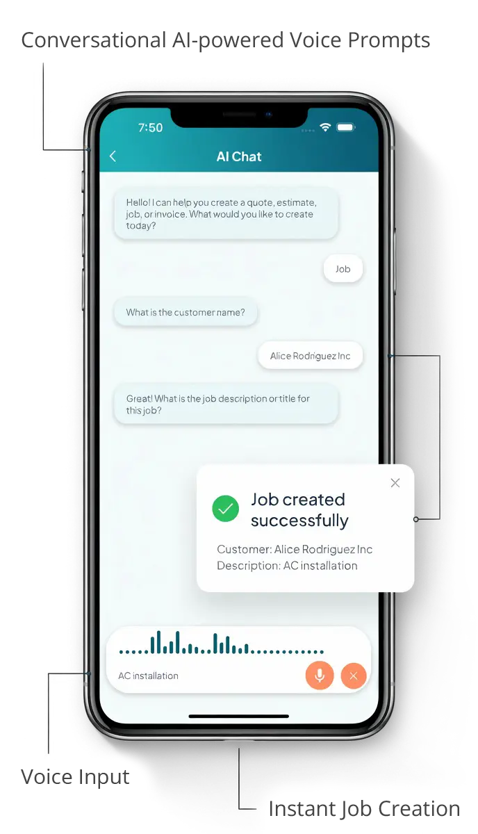 AI-powered Voice Prompt to Create and Schedule Jobs
